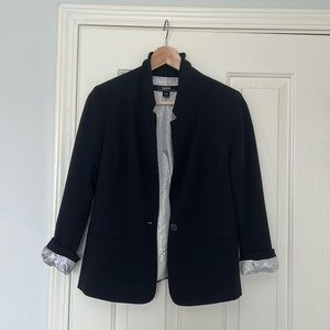 Kensie Womens Black Blazer Fully-Lined polka Dot Medium Stitch Fix Ships FREE